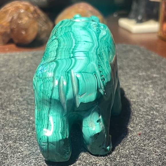 Green Malachite Hippo Figurine - Picture 4 of 8